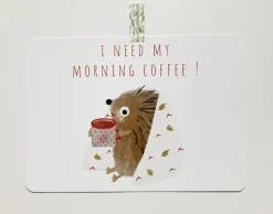 Cottontails Baby Cards*Postcard & Envelope - Hedgehog & Morning Coffee