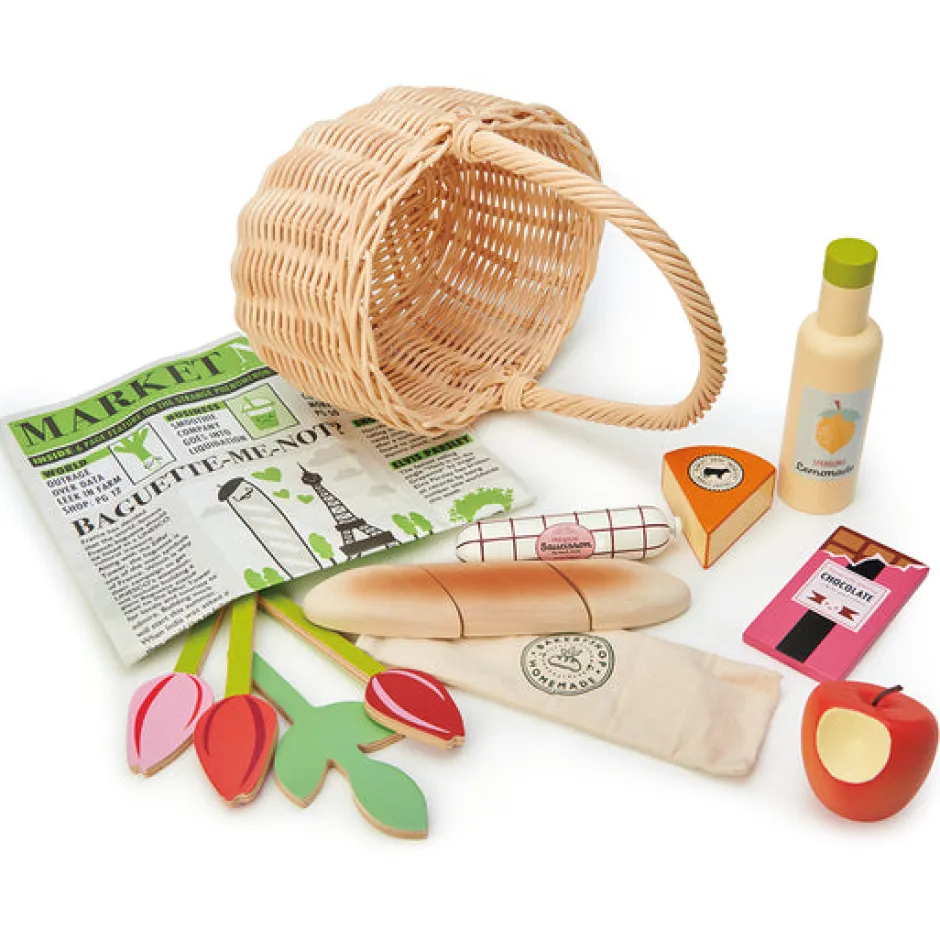 Cottontails Baby Little Kitchen|Wooden Toys*Wicker Shopping Basket