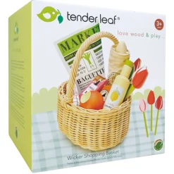 Cottontails Baby Little Kitchen|Wooden Toys*Wicker Shopping Basket