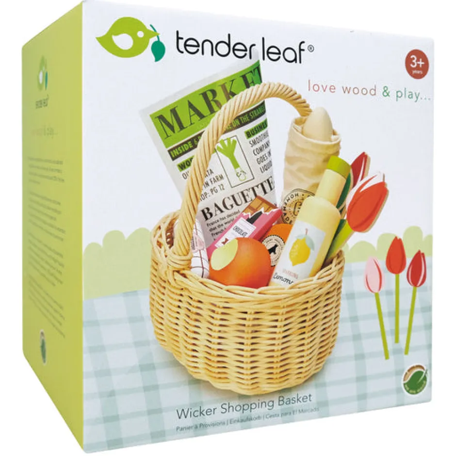 Cottontails Baby Little Kitchen|Wooden Toys*Wicker Shopping Basket