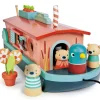 Cottontails Baby Wooden Toys*Wooden Canal Boat Otters
