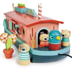 Cottontails Baby Wooden Toys*Wooden Canal Boat Otters