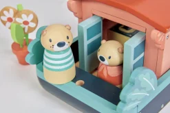 Cottontails Baby Wooden Toys*Wooden Canal Boat Otters